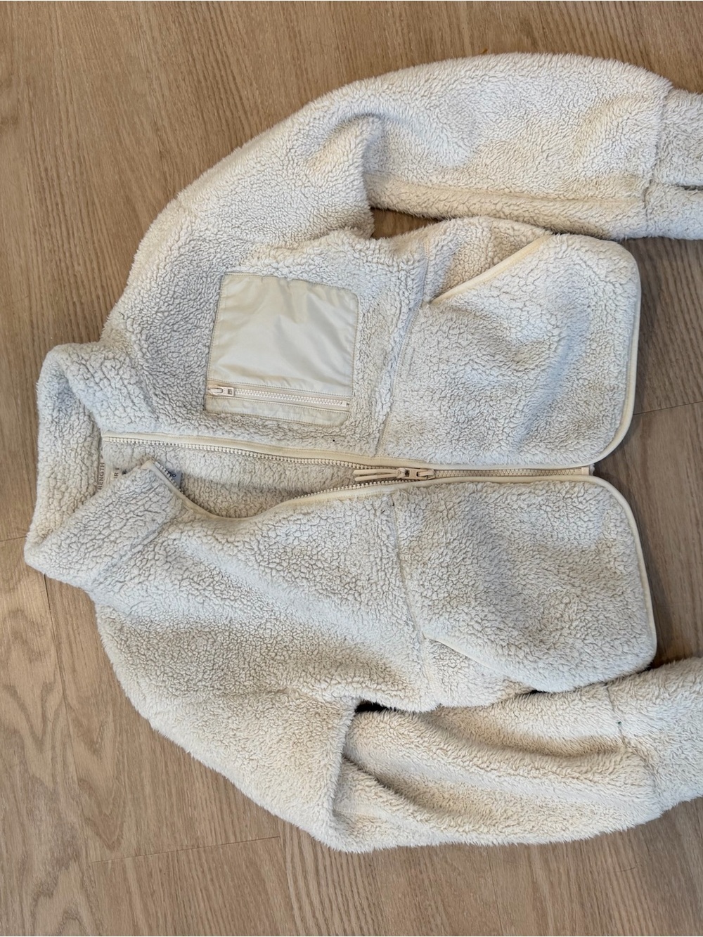 Athleta Girl Cream Sherpa Zip Jacket